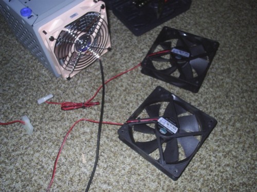 Die drei Lüfter die umgebaut wurden